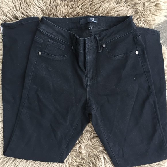 1822 black denim skinny jeans w/zips - size 4 - Picture 3 of 10